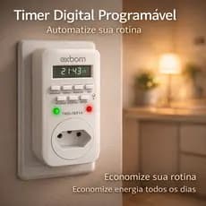 Timer Temporizador Digital Programável Tomada 127v/220v 10A Automação de Piscina e Outros TMD-TB91A