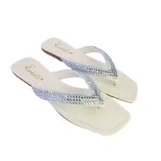 Sandália Feminina Luxo branca com Strass  Cristal