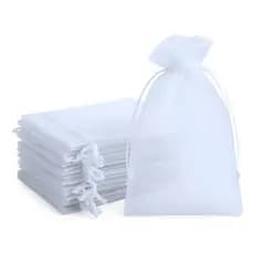 100 Sacos Tule Organza 20x30 cm Branco P/ Lembrancinha Presente