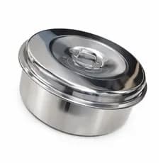Bacia Inox 14 Litros Com Tampa Aço Inoxidável Resistente Multiuso Cozinha Panificação Alta Durabilidade Profissional