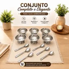 Conjunto de Taças de Sobremesa 12 Peças Servir Sorvete mousse