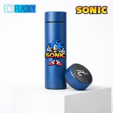 Garrafa Térmica de Água  Aço Inoxidável Sonic Turma de Sonic Termometro LED Digital Estampada 500ml