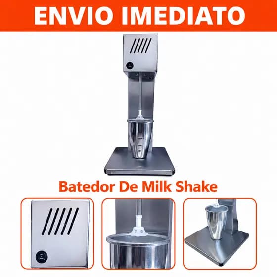Batedor de Milk Shake Profissional 500W Copo Alumínio 700ml Inox 18.000 RPM 127V ou 220V