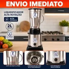 Liquidificador Profissional Industrial 2 Litros Inox Alta Rotação 800W