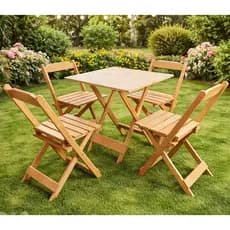 Jogo de Mesa e Cadeiras KIT com 1 Mesinha + 4 Cadeira Dobravel 70x70 Area Externa