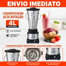 Liquidificador Industrial Alta Rotação 4 Litros 1200W Inox Profissional 22.000 RPM