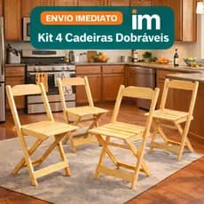 Cadeira Madeira Kit Com 4 Unidades Toda Montada