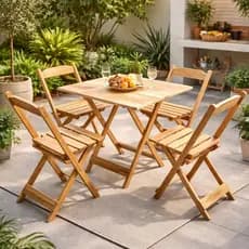 Jogo de Mesa com 4 Cadeira Dobravel 70x70 Area Externa Toda Montada Dobrável