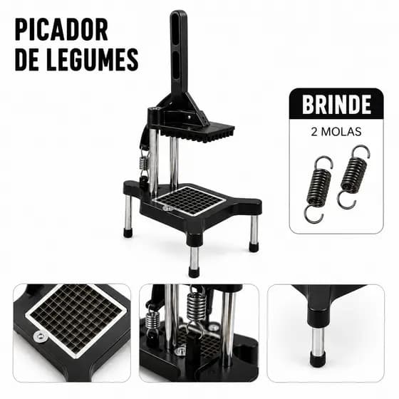 Picador e Cortador De Legumes Profissional + 2 Molas De Brinde