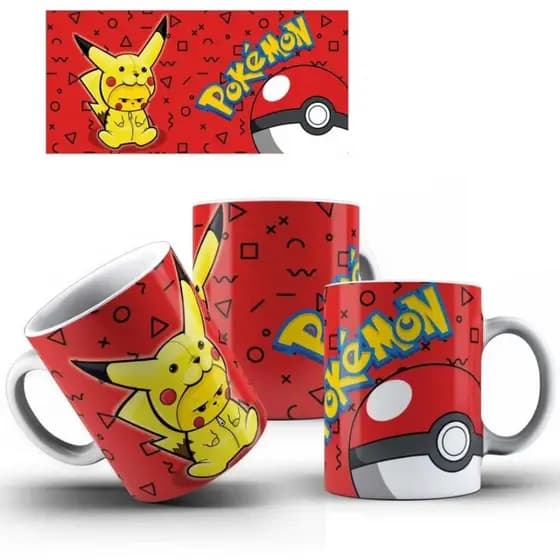 Caneca_ Pokemon_ COM _SEU NOME _de Porcelana _Vários modelos_ caneca_Personalizada