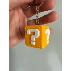 Chaveiro Bloco Interrogação Mario | Bloco Supresa Super Mario Bros | Bloco Mário | Impressão 3D | Criativux