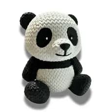 Panda Decorativo em Estilo Tricô
