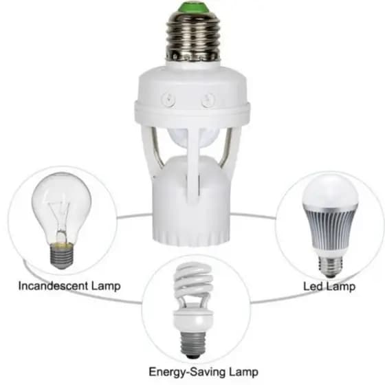 Sensor De Presença Bivolt E 27 Para Lâmpada Com Sensor Movimento