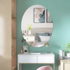 Espelho Oval Adesivos De Parede 3d Auto-Adesivo Adesivo de Parede Decorativo Para Casa Sala Banheiro