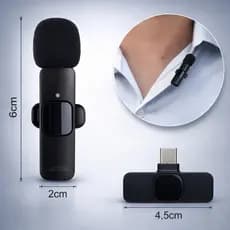 Microfone Lapela Sem Fio Profissional Tipo C para Android e Ios
