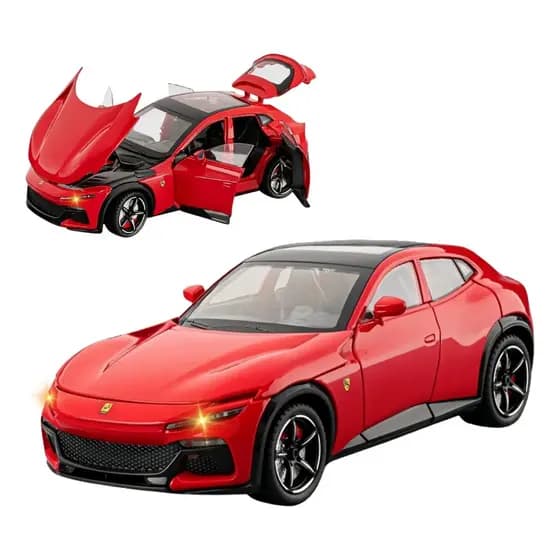 Carrinho Miniatura Esportivo com Luz e Som Escala Realista