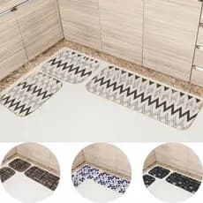 Jogo De Tapete Para Cozinha Kit 3 Peça Antiderrapante 130x40