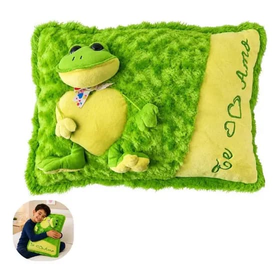 Travesseiro De Pelúcia Sapinho Verde Macio Infantil Grande