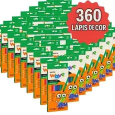 Kit 30 Caixas De Lápis De Cor Grande 12 Cores 360 Unidades De Lápis Lembrancinha De Festa Escola Aniversário Atacado
