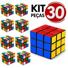 Kit 30 Cubo Mágico Clássico 5x5 cm Brinquedo Educativo para Crianças e Adultos