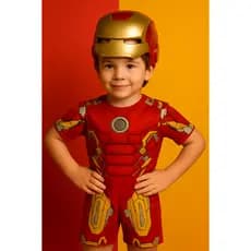 FANTASIA INFANTIL HOMEM DE FERRO COM MÁSCARA DE PLÁSTICO PARA MENINO ANIVERSÁRIOS FESTAS CARNAVAL