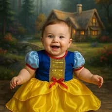 BODY FANTASIA TEMATICO LUXO INFANTIL BEBÊ BRANCA DE NEVE MENINAS MESVERÁRIOS FESTAS CARNAVAL