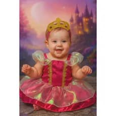 BODY FANTASIA TEMATICO LUXO INFANTIL BEBÊ PRINCESA AURORA MENINAS MESVERÁRIOS FESTAS CARNAVAL KIT