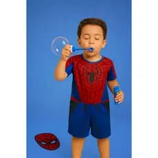 FANTASIA INFANTIL HOMEM ARANHA - BRINDE BOLHA DE SABÃO PARA MENINOS ANIVERÁRIOS FESTAS CARNAVAL