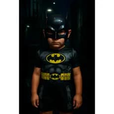 FANTASIA INFANTIL BATMAN ACOMPANHADO DA MÁSCARA DE PLÁSTICO MENINOS HEROIS ANIVERÁRIOS FESTAS CARNAVAL