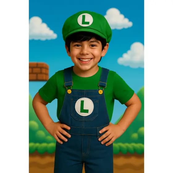 FANTASIA INFANTIL LUIG COM O CHÁPEU PARA MENINO ANIVERSARIOS FESTAS CARNAVAL