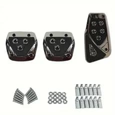Kit 3 Peças Pedaleiras Esportivas Automotiva Carros Tuning Acessórios Universal