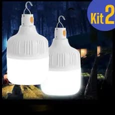 Kit 2/4 Lampião LED USB Recarregável: Ideal para Camping, Pesca e Emergências, Portátil, Impermeável e Bateria de Longa