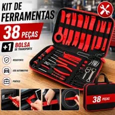 38 Peças Jogo Espátulas Nylon Alicates Saca Grampos Presilhas Automotivo + Maleta Organizador
