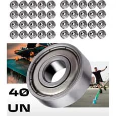 Kit 40 Rolamentos 608 ZZ Patins Patinete LongBoard Skate Semiprofissional Blindado 8X22X7  Abec Alta Qualidade,coco