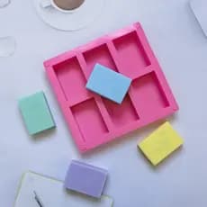 Forma Molde De Silicone Para Fazer Sabonete 90g Formato Oval e Retangular Forma Silicone Texturizada - para bolo, Velas