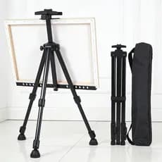 Cavalete Tripé de Pintura Profissional 1,6m Dobrável com Bolsa – Para Tela Grande, Aço Resistente 3kg