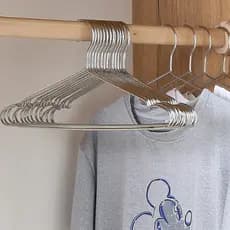 Kit 20/10 Cabides Tintureiro Metal Aço Cromado Adulto Cava Resistente Cabide