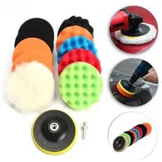 Kit Boina Polimento Automotivo 11 Peças 3 Pol Espuma Lã Disco Com Suporte Para Furadeira e Parafusadeira