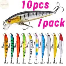 Kit 05 Iscas Artificiais Importadas 1/2 Meia Água de 9 cms e 8,5 gramas Pesca Tucunaré Traíra Dourado Robalo Black Bass