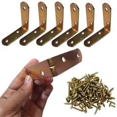 Kit 20x Peças Cantoneira de Ferro Formato Em L Para Móveis 5.5x5.5x1.8 CM Várias Cores vivaloja_viva