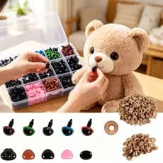 Kit 560 Peças Olhos E Focinhos P/ Amigurumi C/ Travas + Case