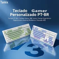 Teclado Para Jogos Retroiluminado De 111 Teclas-Layout Português , Design Ergonômico , Responsivo