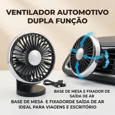 Ventilador De Ventilação Para Carro Alimentado Por USB : Luzes LED Coloridas Ajustáveis De 3 Velocidades E Fluxo De Ar D