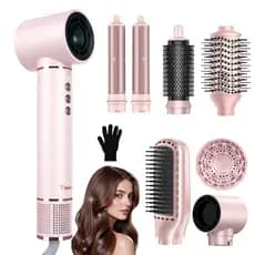 TASSOS Escova Secadora 8 em 1 - Profissional Anti-Frizz, Alisa, Enrola e Modela Cabelo com Ar Quente de Alta Velocidade