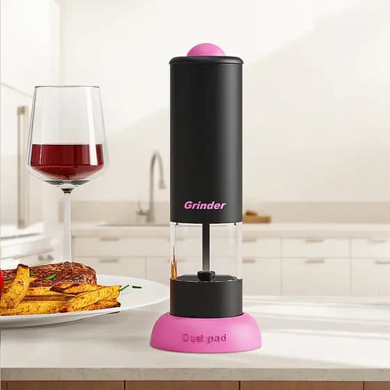 Moedor elétrico de cozinha com Design próprio, sal marinho, pimenta, tempero, garrafa de moagem, moedor de espessura aju