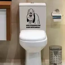 Adesivo Para Vaso Sanitário Engraçado - Não Esquece de Dar Descarga!