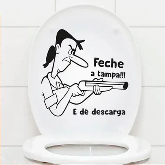 Adesivo Personalizado Decorativo Tampa Vaso Sanitário Engraçado Fácil Aplicação