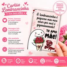 Lembrancinha Cartão Feliz Dia das Mães Papel Cartão 9cmx4cm