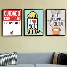 KIT De 3 Quadros Decorativos Para Sala Em MDF 30X20