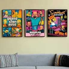 KIT 3 Quadros Decorativos Games 30x20 MDF
